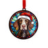 German Shorthaired Pointer in Santa Hat Suncatcher Decoration