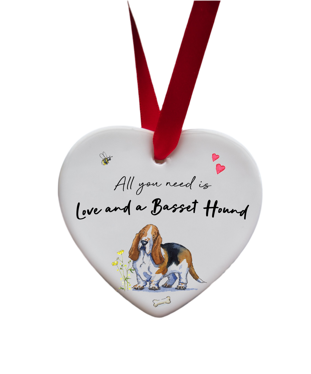Love and a Basset Hound Ceramic Heart – Villager Jim's Shop
