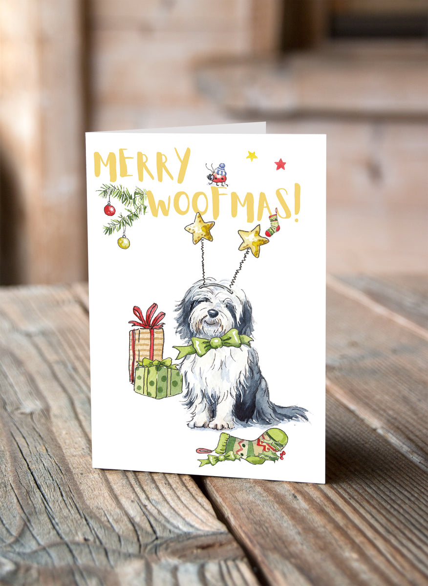 Bearded Collie Christmas Card – Villager Jim's Shop