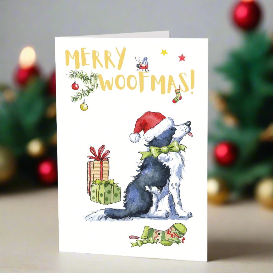 Border Collie Christmas Card – Villager Jim's Shop