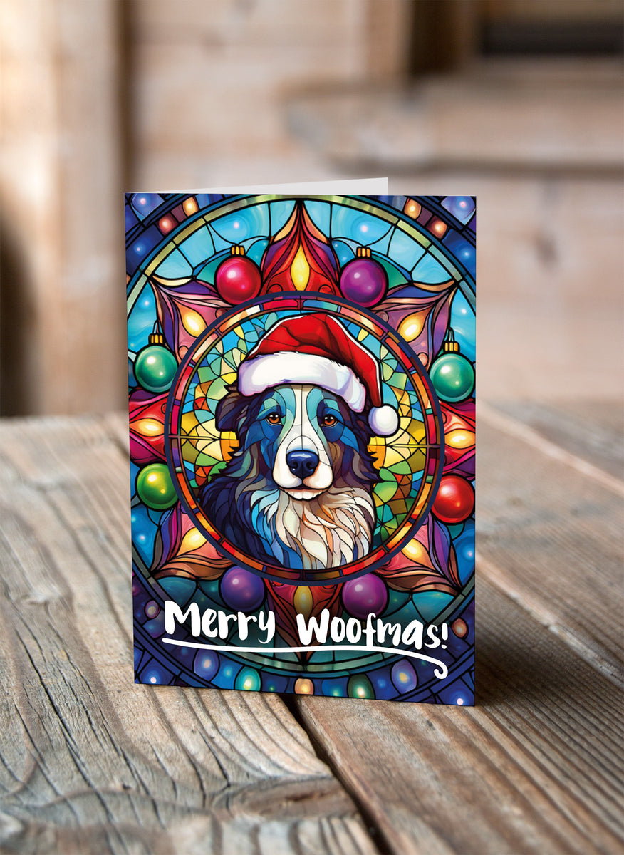 Border Collie in a Santa Hat Christmas Card – Villager Jim's Shop