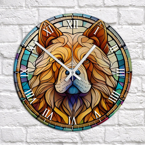 Chow Chow Suncatcher Effect Clock