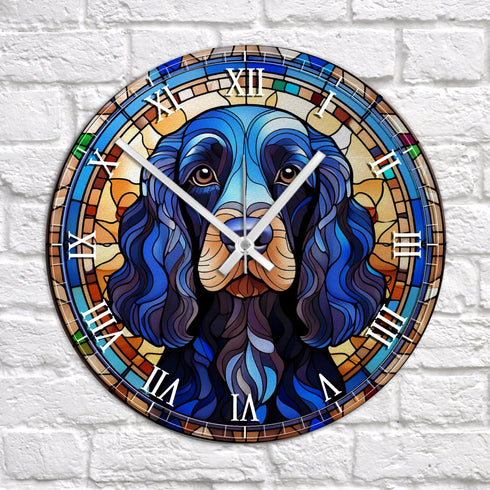 Cocker (Working) Black Suncatcher Effect Clock