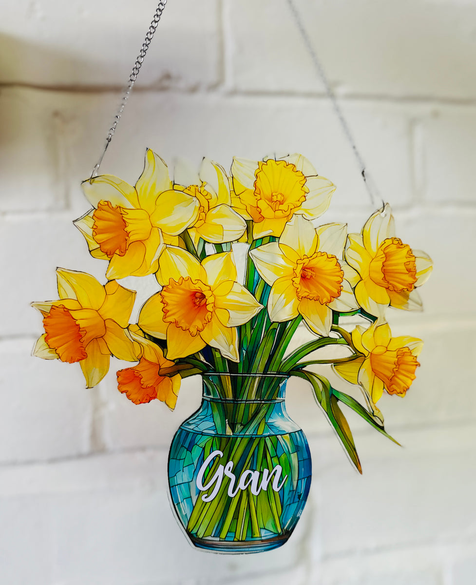 Stunning Everlasting Daffodils Acrylic Suncatcher – Vibrant