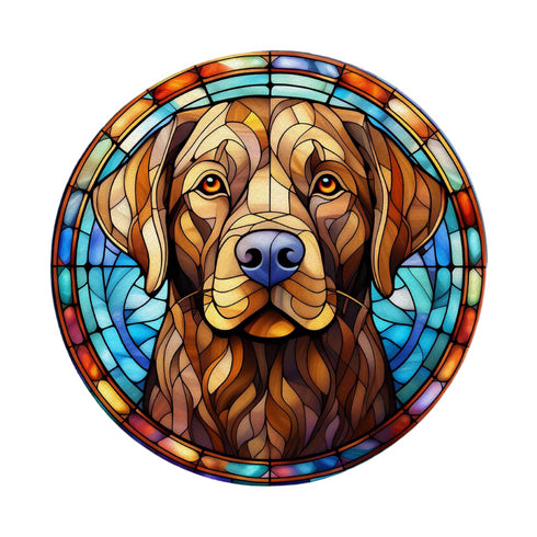 Labrador Chocolate Glass Suncatcher Worktop Saver