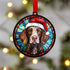 German Shorthaired Pointer in Santa Hat Suncatcher Decoration
