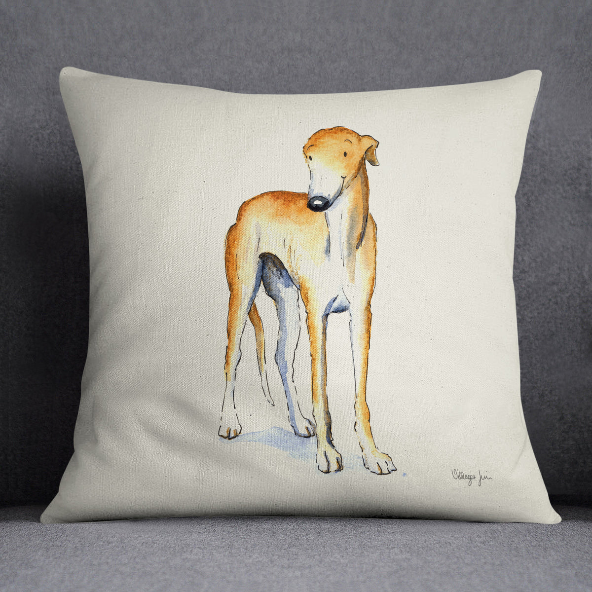 Greyhound Cushion Villager Jim's Shop