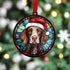 German Shorthaired Pointer in Santa Hat Suncatcher Decoration