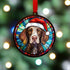 German Shorthaired Pointer in Santa Hat Suncatcher Decoration
