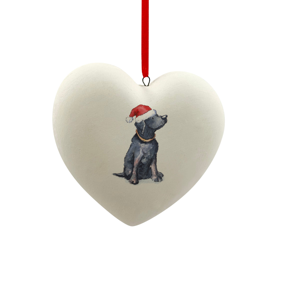 Labrador Black in Santa Hat Christmas Heart Bauble – Villager Jim's Shop