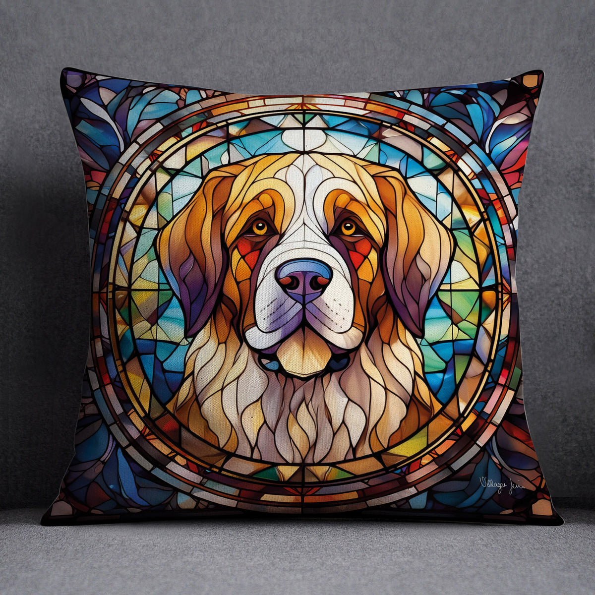St Bernard Springer Spaniel Suncatcher Design Cushion Villager Jim's Shop