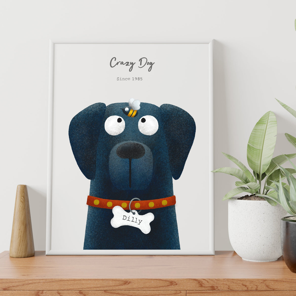 Crazy Dog Personalised Pooch Print Villager Jim's Shop