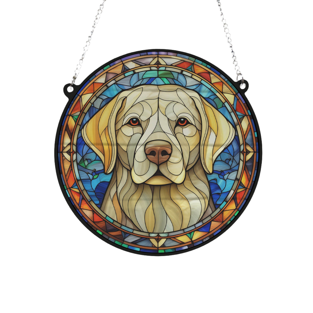 Labrador Yellow Stained Glass Effect Suncatcher – Villager Jim's Shop