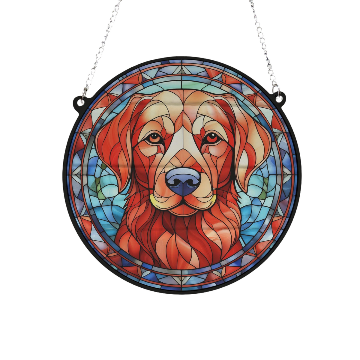 Labrador Fox Red Stained Glass Effect Suncatcher – Villager Jim's Shop