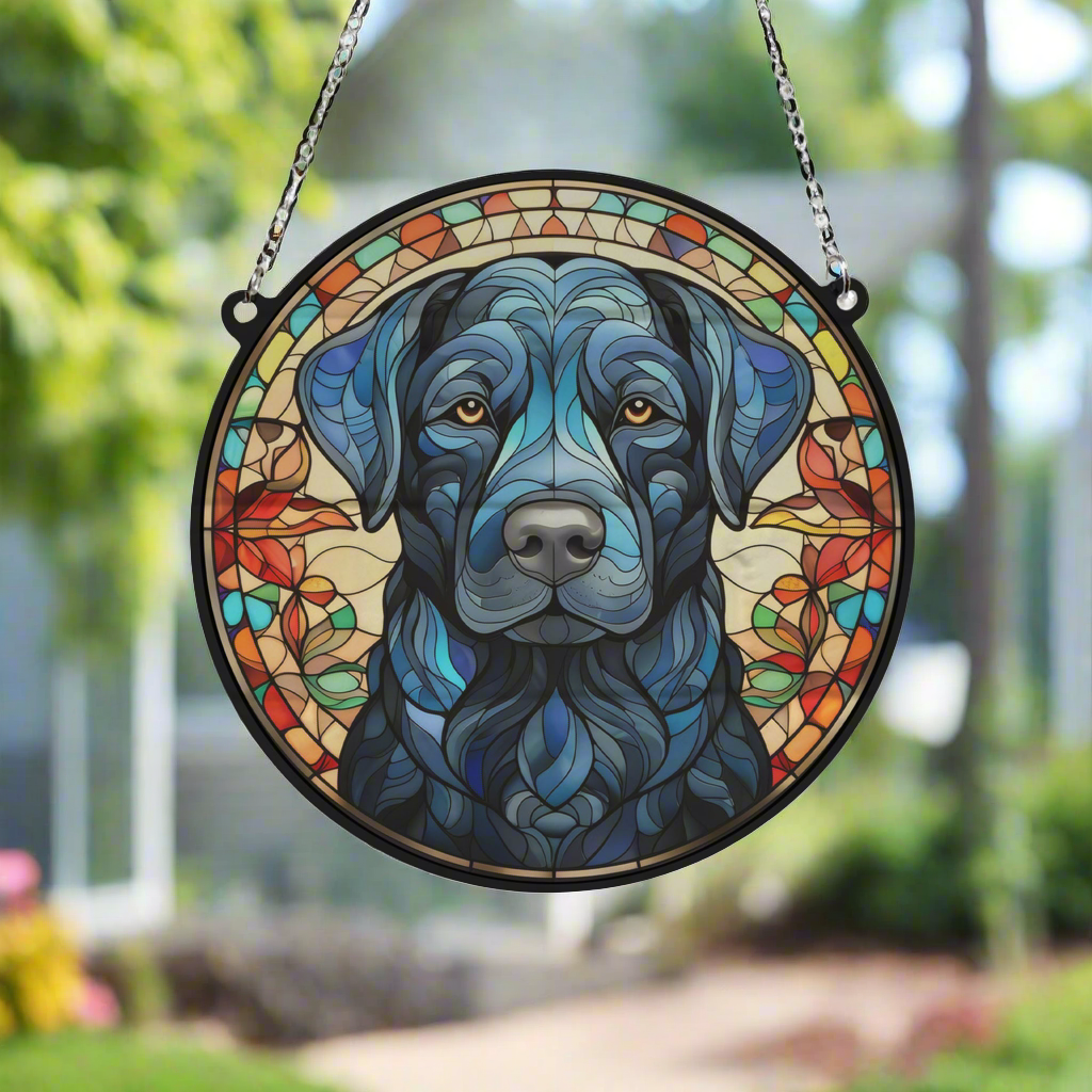 Labrador Black Stained Glass Effect Suncatcher – Villager Jim's Shop
