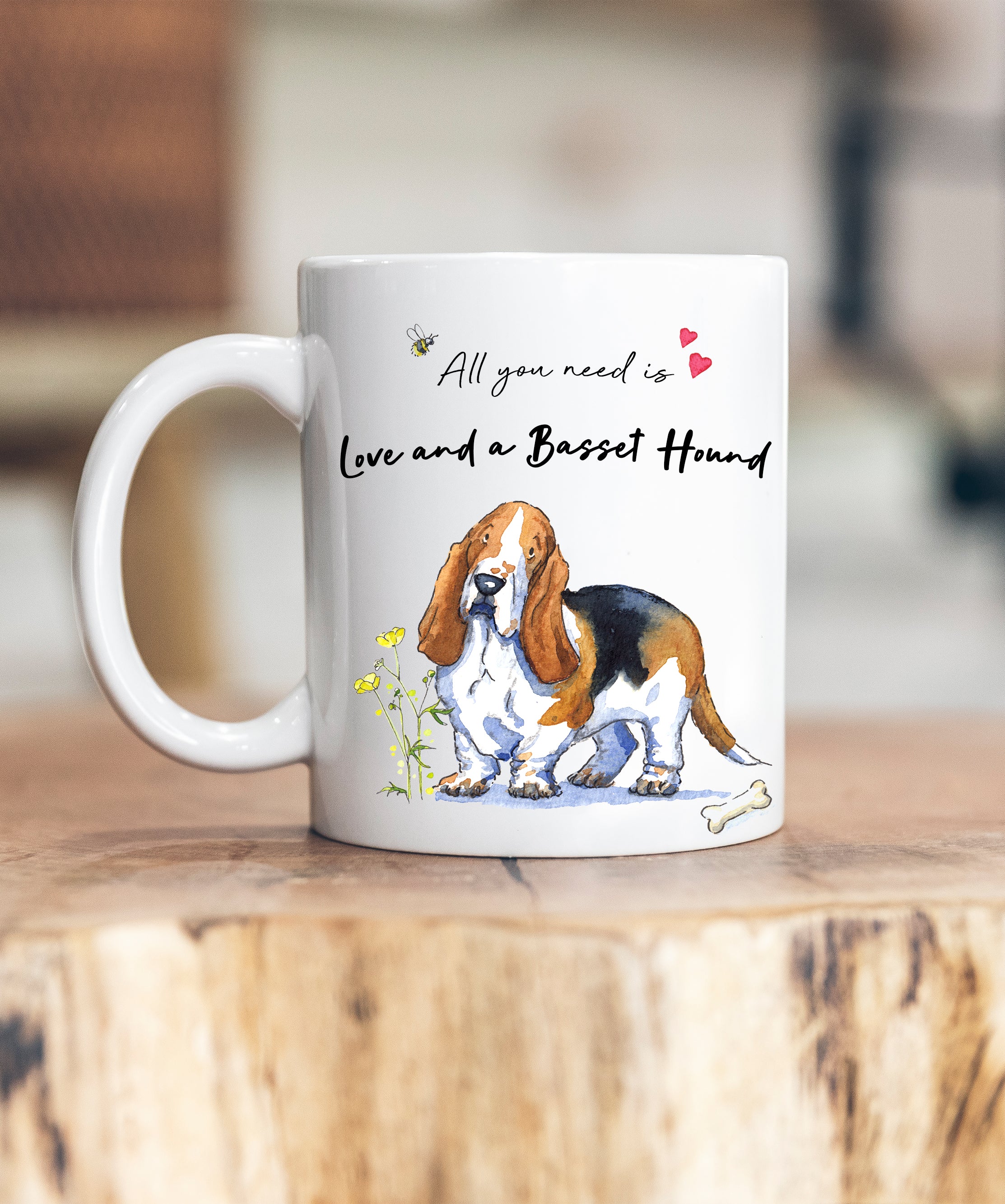 Love and a Basset Hound Ceramic Mug – Villager Jim's Shop