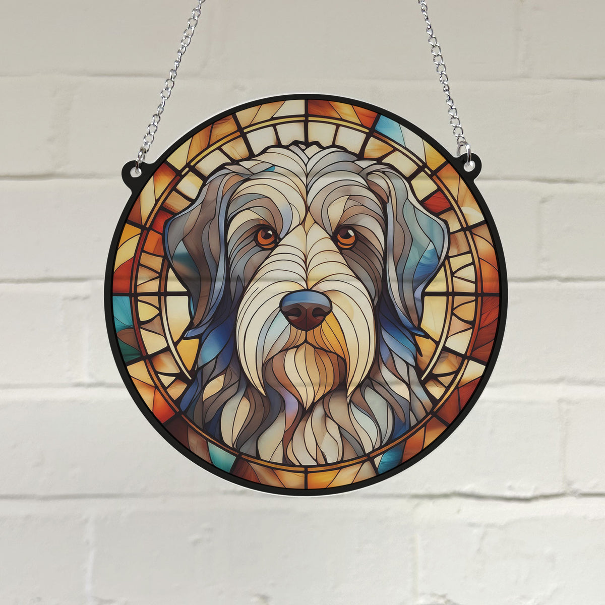 Bearded Collie Stained Glass Effect Suncatcher – Villager Jim's Shop