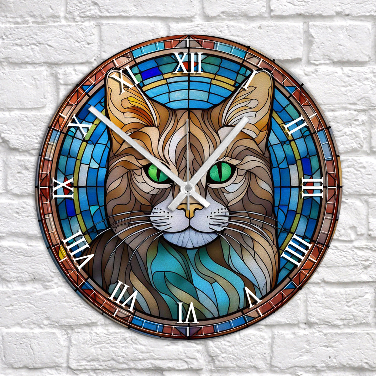 Cat Tabby Suncatcher Effect Clock Villager Jim's Shop