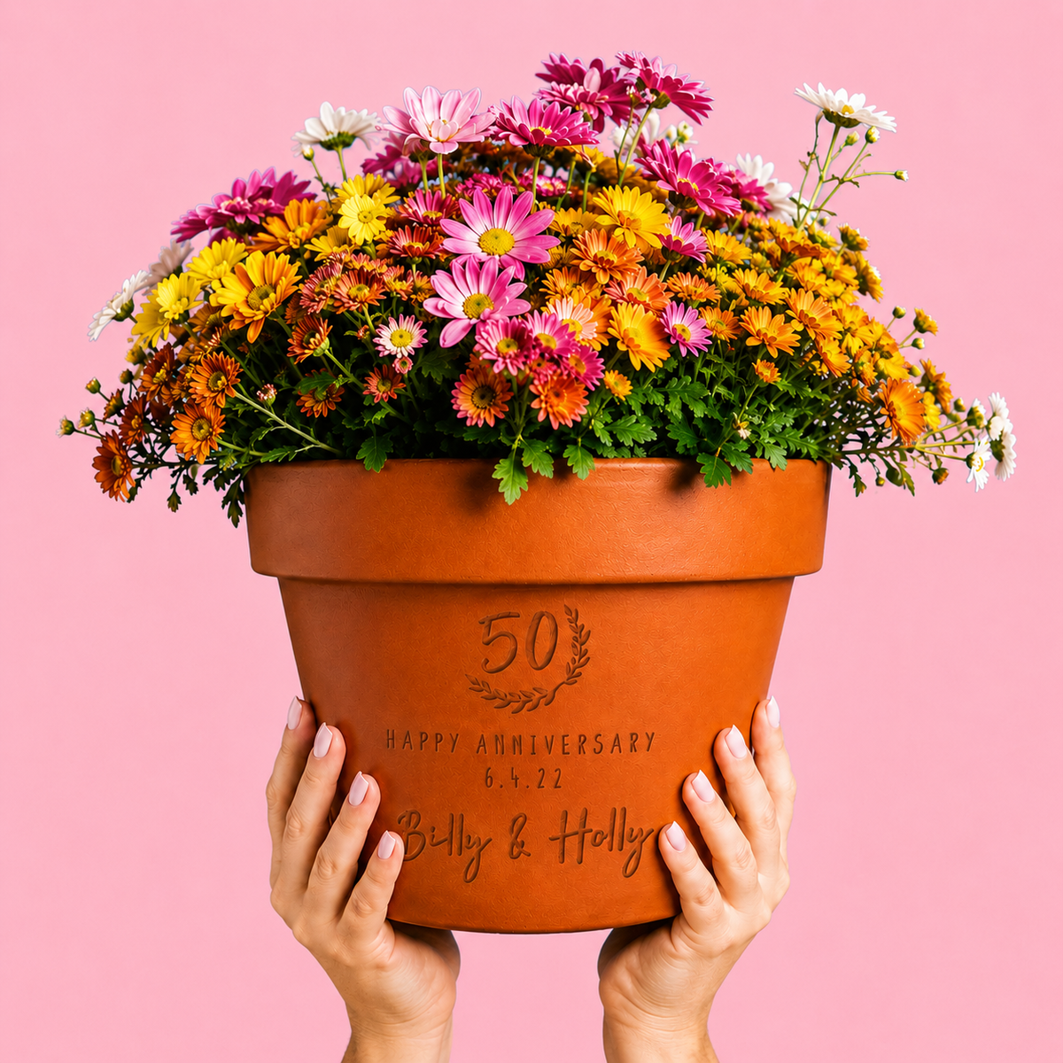 anniversary plant pot Happy Anniversary Personalised Plant Pot – Villager Jim's Shop