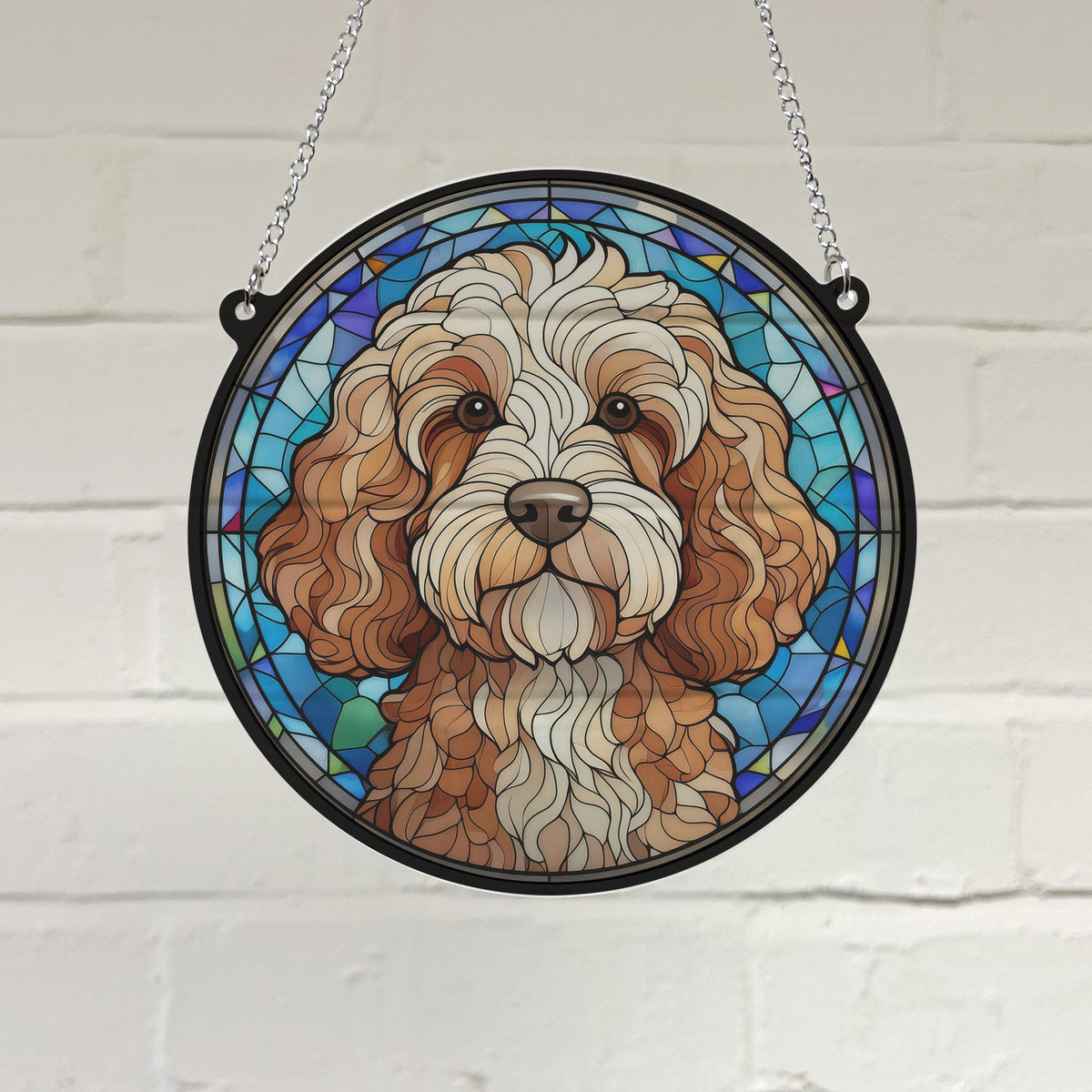 Cockapoo Stained Glass Effect Suncatcher – Villager Jim's Shop
