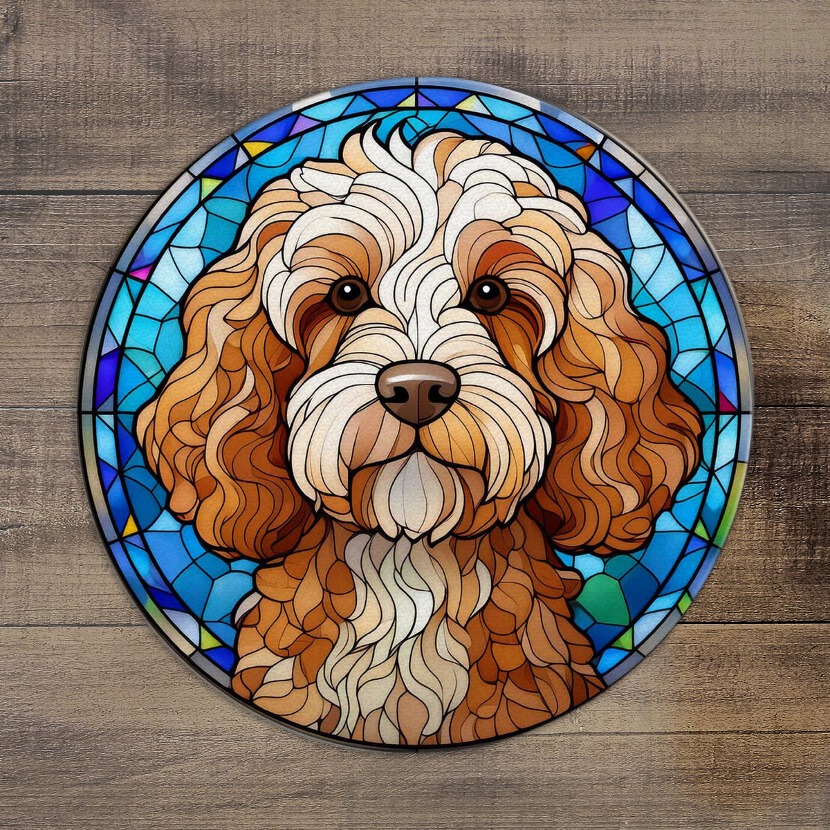 Stained Glass Cockapoo Cockapoo Glass Suncatcher Worktop Saver – Villager Jim's Shop