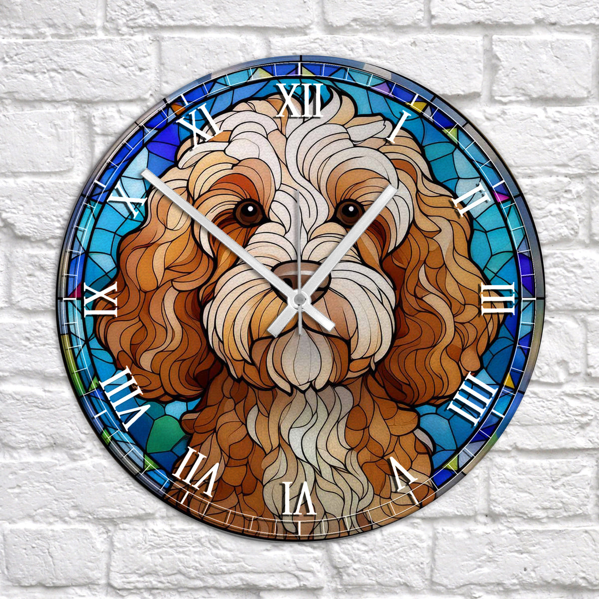 Stained Glass Cockapoo Cockapoo Suncatcher Effect Clock – Villager Jim's Shop