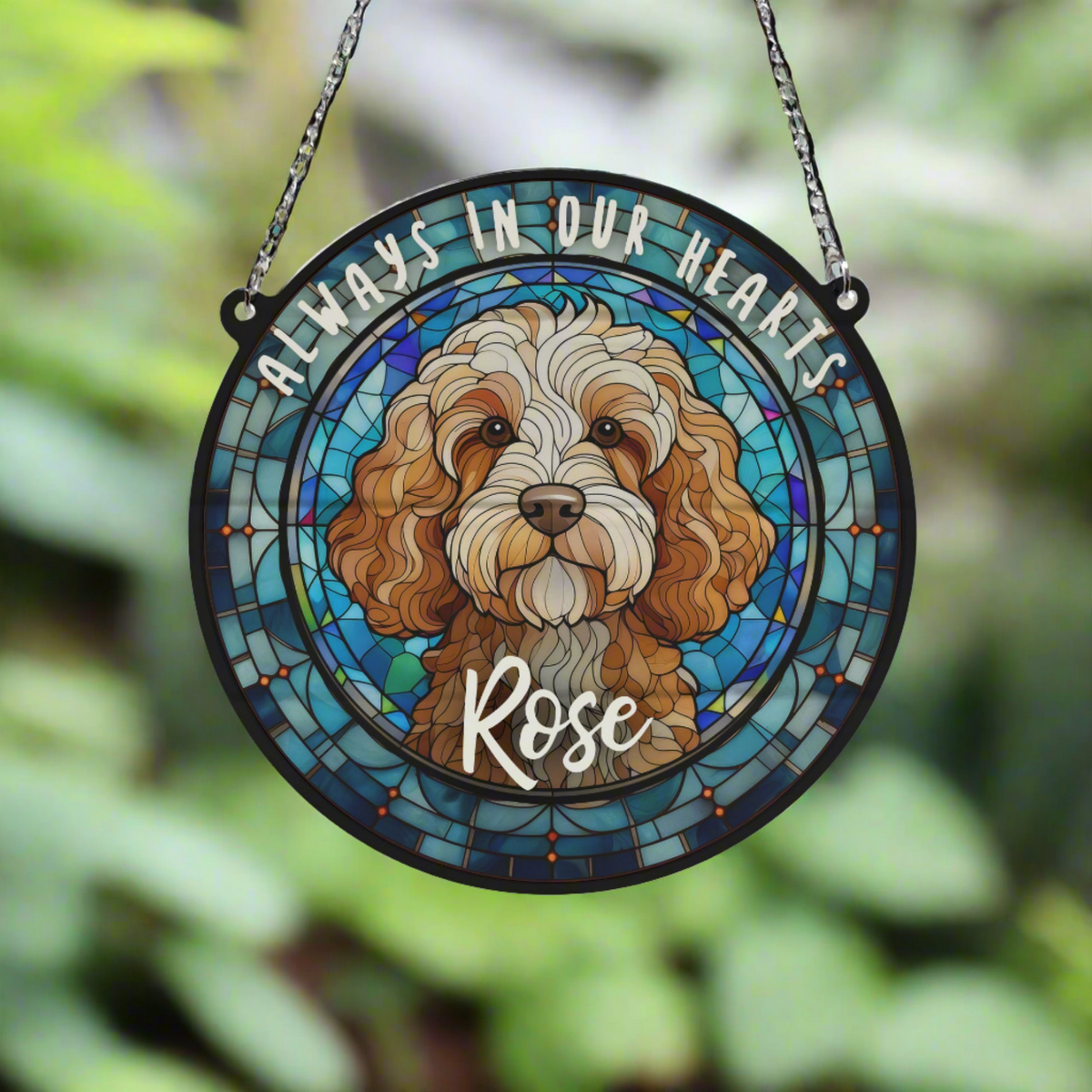 Cockapoo Memorial Stained Glass Effect Suncatcher – Villager Jim's Shop