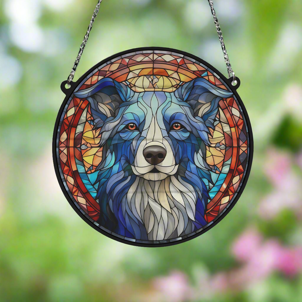 Border Collie Stained Glass Effect Suncatcher – Villager Jim's Shop