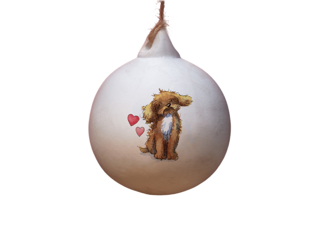 Small Ceramic Cockapoo Cockapoo Brown & White Ceramic Round Bauble – Villager Jim's Shop