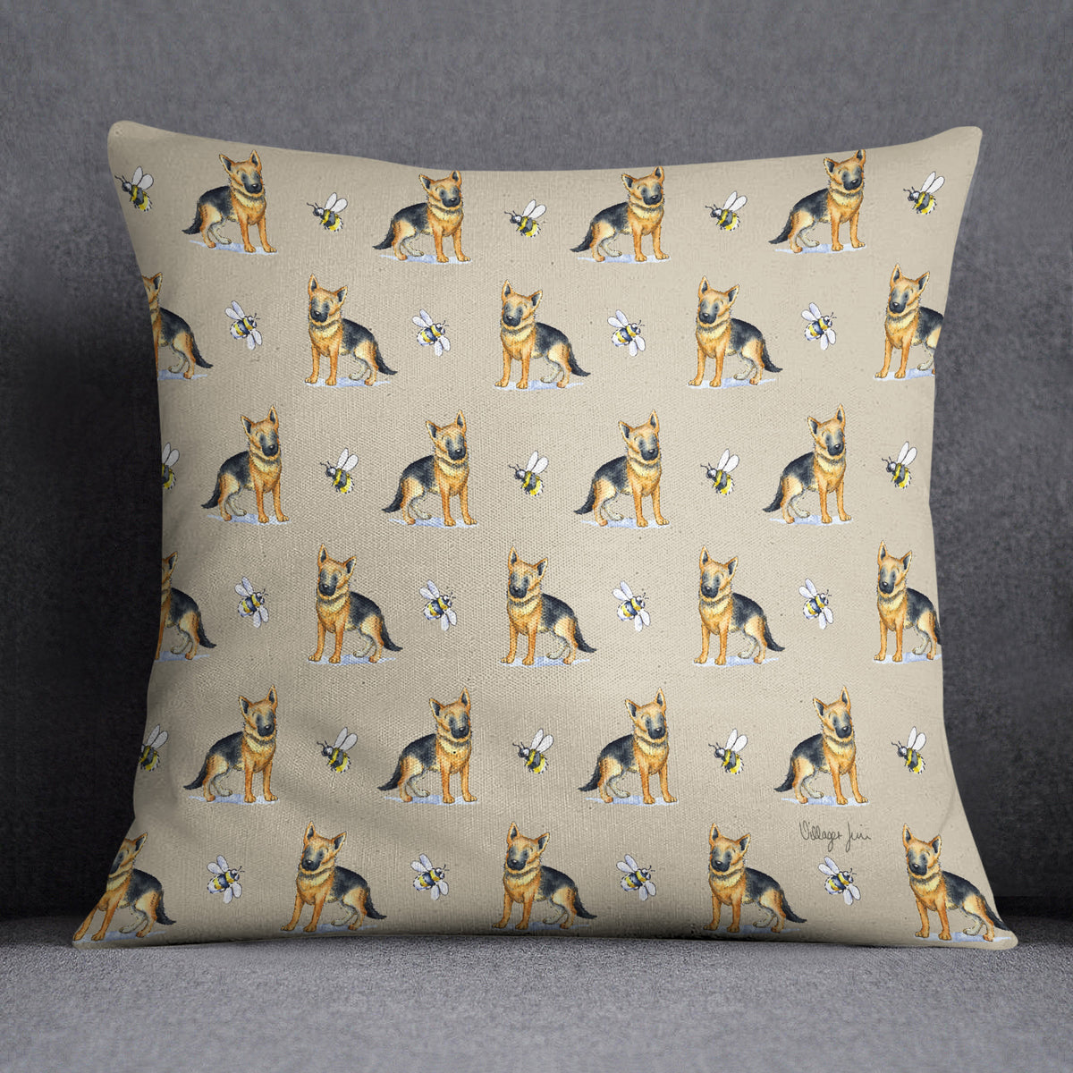 German Shepherd and Bee Cushion Villager Jim's Shop