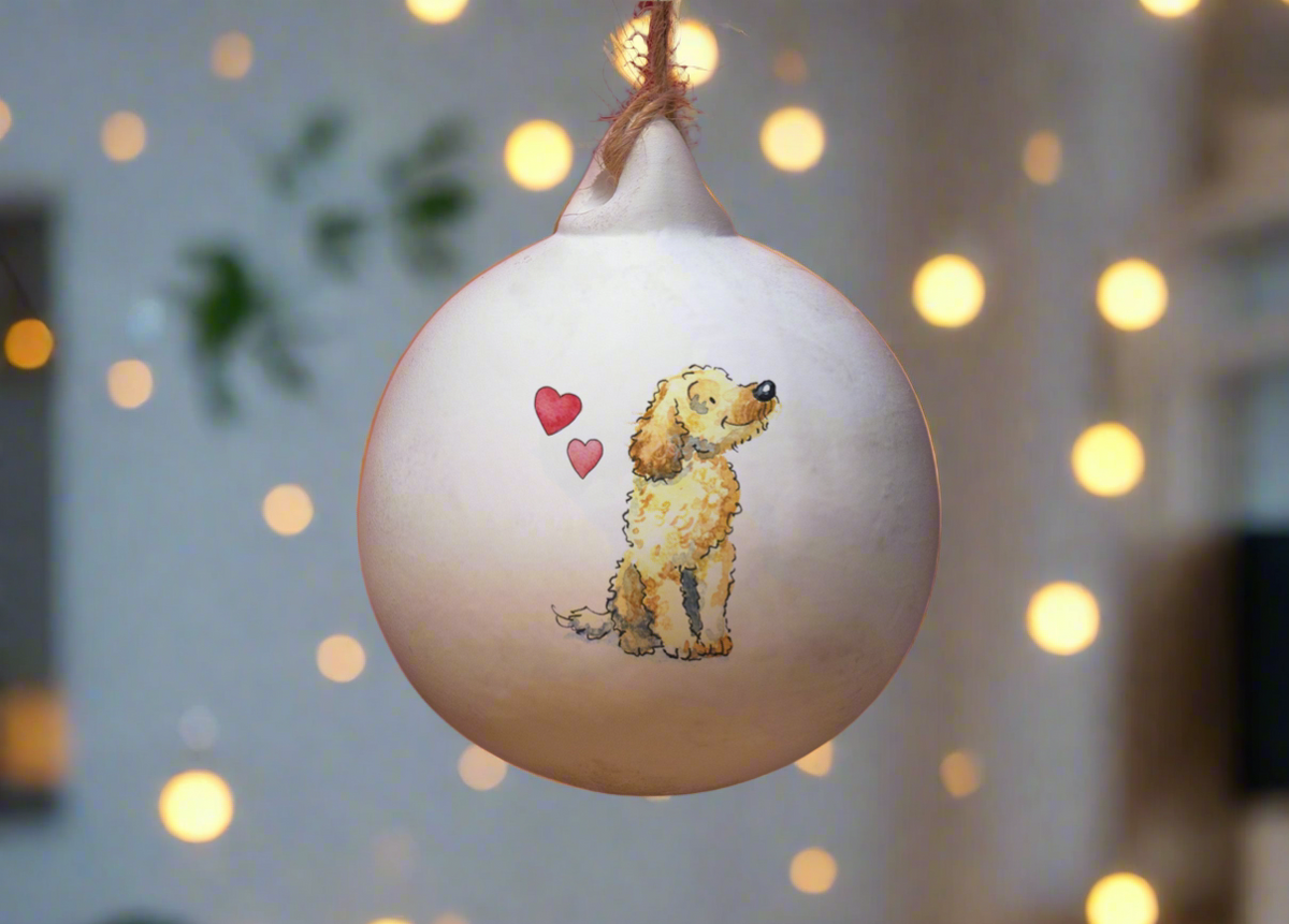 Cockapoo Blonde Ceramic Round Bauble – Villager Jim's Shop