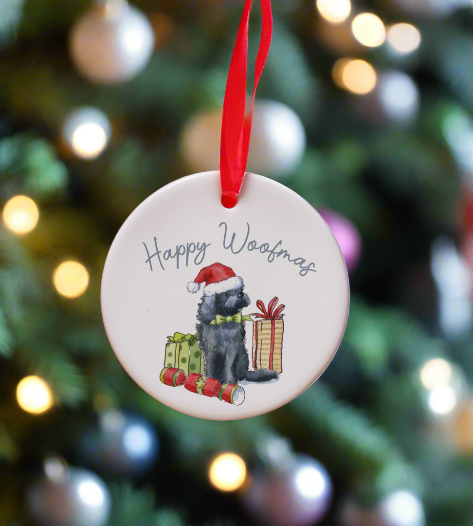 Cockapoo Black Ceramic Circle Decoration – Villager Jim's Shop