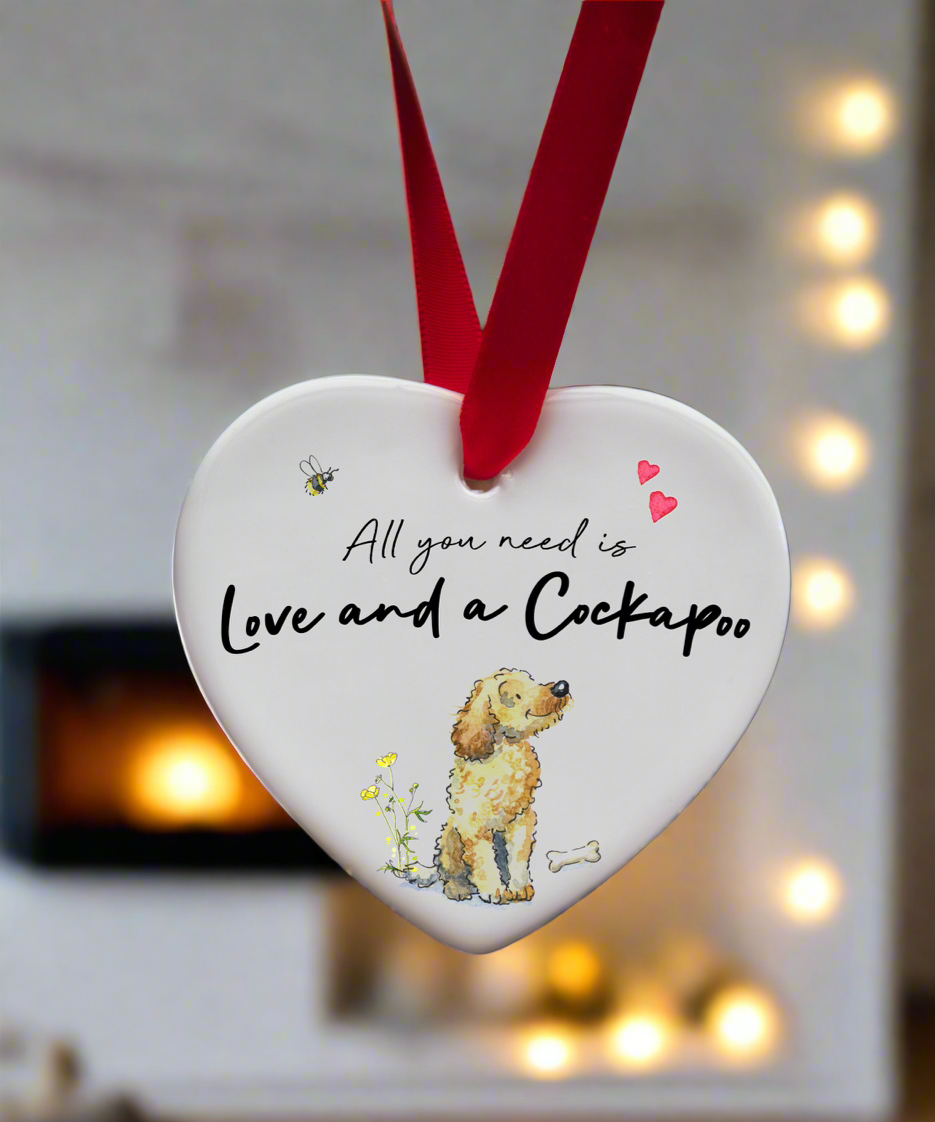 Love and a Cockapoo Ceramic Heart – Villager Jim's Shop