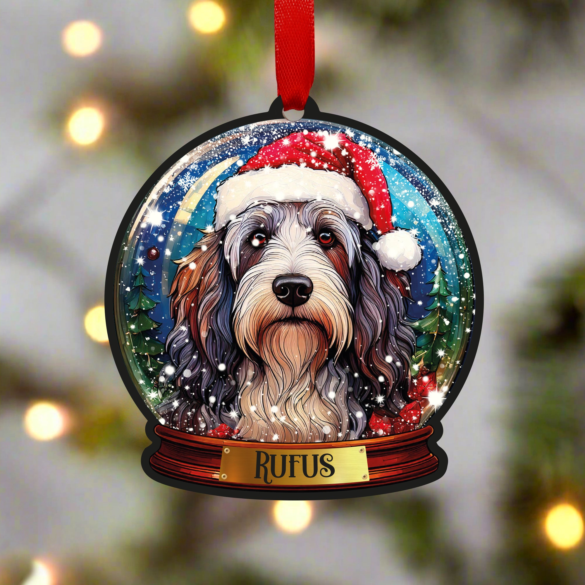 Bearded Collie Red And Green Snowflakes Holiday Christmas Tall Boy bottle sleeve - 22 To 24 o, 1 Bearded Collie Red And Green Snowflakes Holiday Christmas Tall Boy bottle sleeve - 22 To 24 o, 1