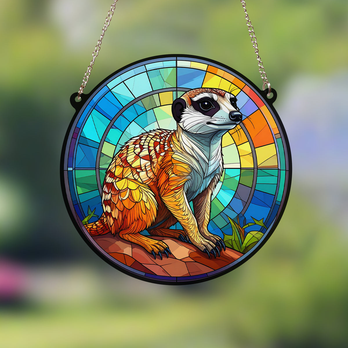 Meerkat Stained Glass Effect Suncatcher – Villager Jim's Shop