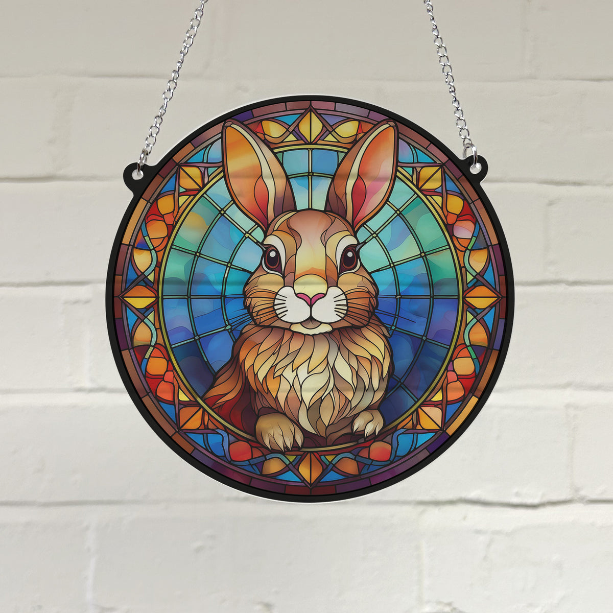 Rabbit Stained Glass Effect Suncatcher – Villager Jim's Shop