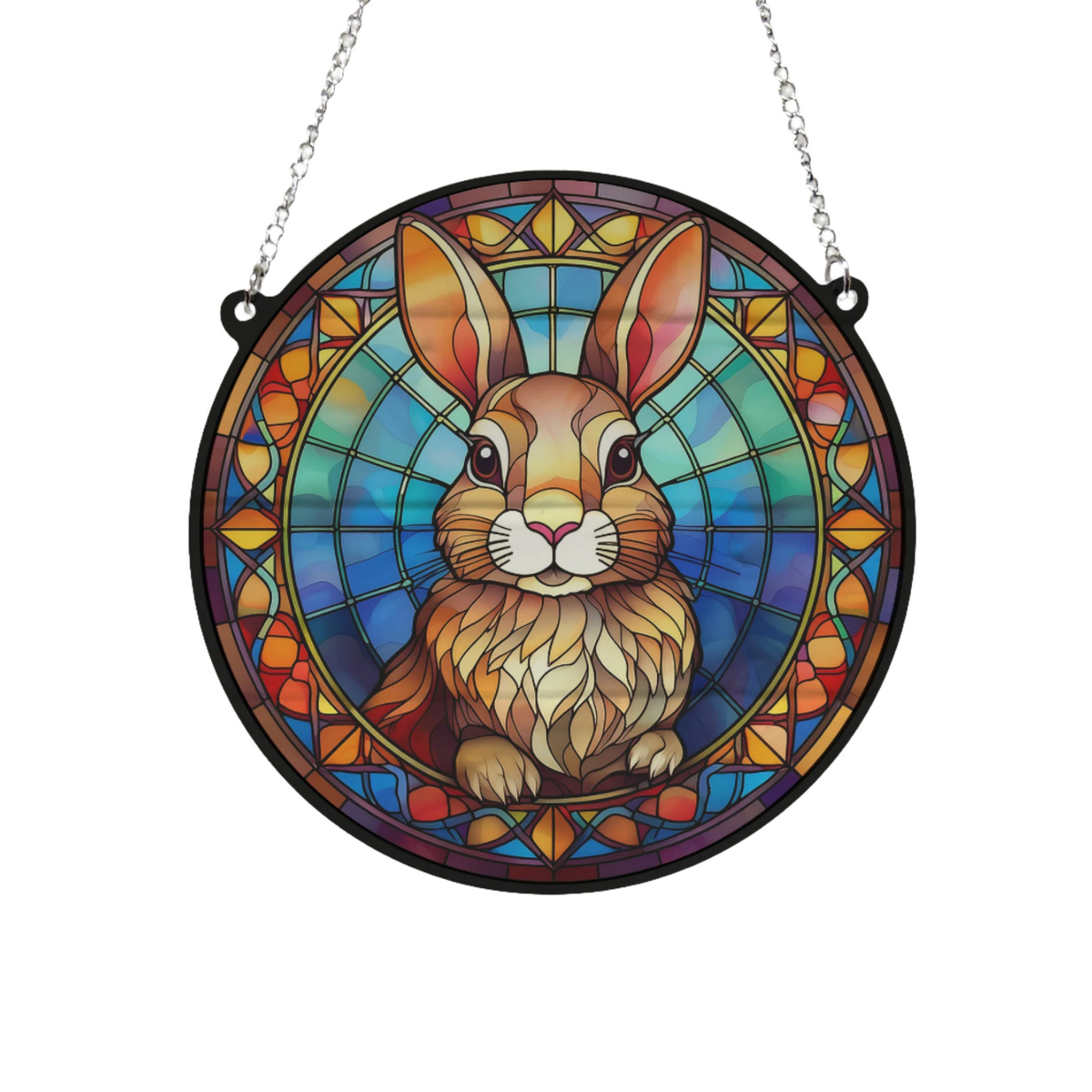 Rabbit Stained Glass Effect Suncatcher – Villager Jim's Shop