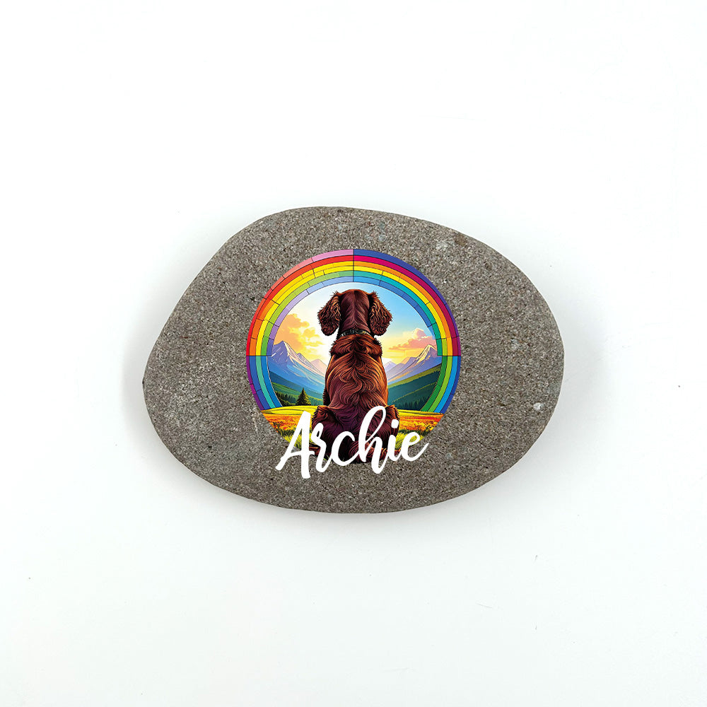 Rainbow Cocker Spaniel Chocolate Personalised Pebble – Villager Jim's Shop