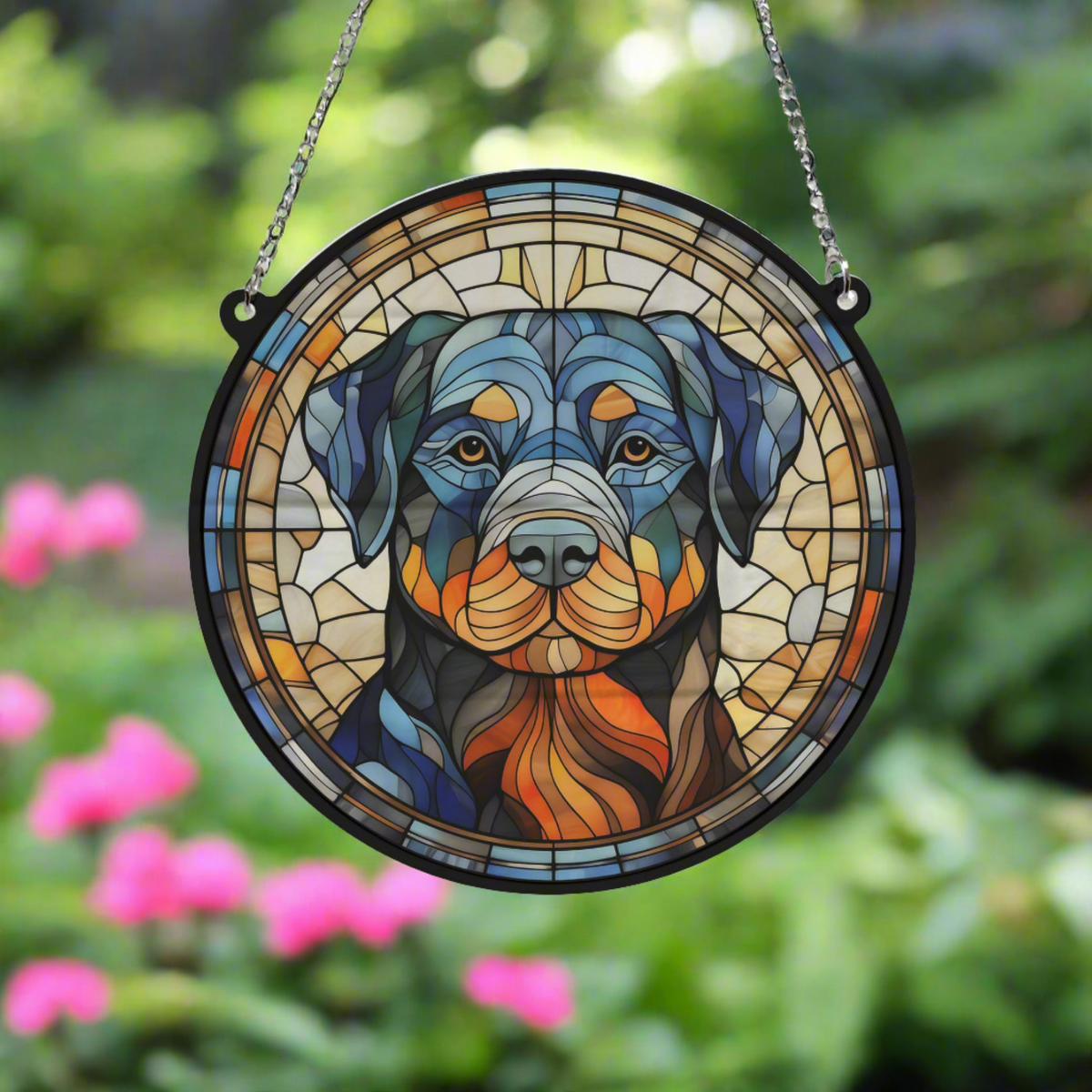 Rottweiler Stained Glass Effect Suncatcher – Villager Jim's Shop