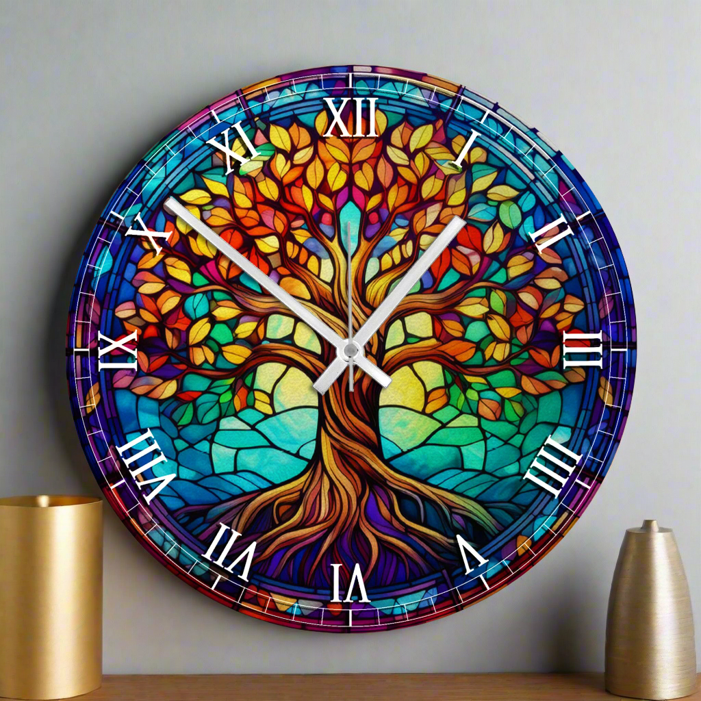 Tree of Life Suncatcher Effect Clock – Villager Jim's Shop